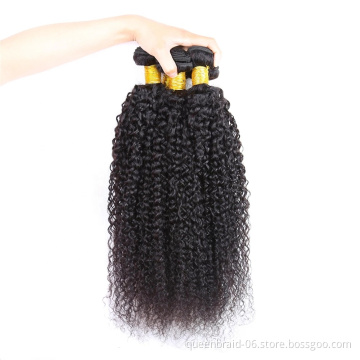 Brazilian Virgin Kinky Curly Bundles 100% Unprocessed Human Hair Bundles Curly Weft Extensions Weaves Natural Black